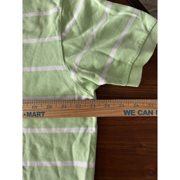 Ralph Lauren Polo Golf Shirt Mens XL Green/White Stripe Orange Pony Short Sleeve - Picture 6 of 10